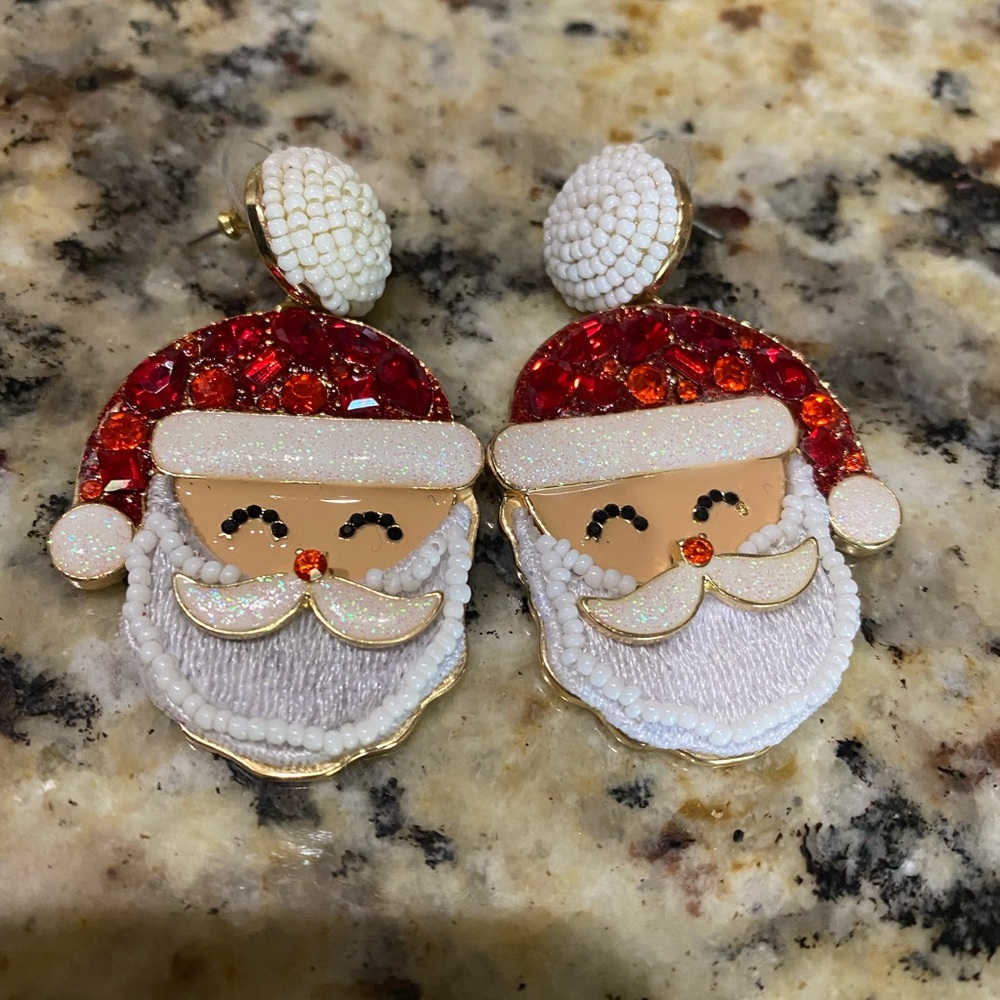 Bauble bar Santa earrings